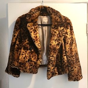 Loft 3/4 Sleeve Fur Coat